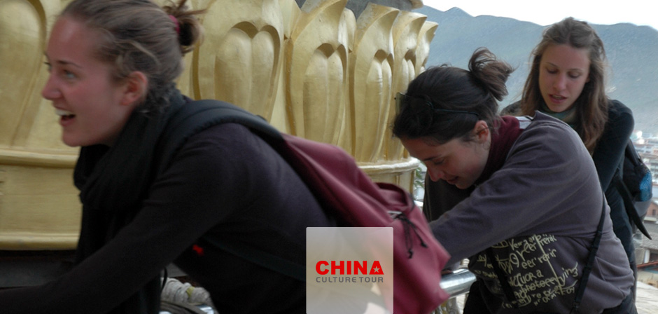 World’s largest prayer wheel in Dukezong Ancient Town