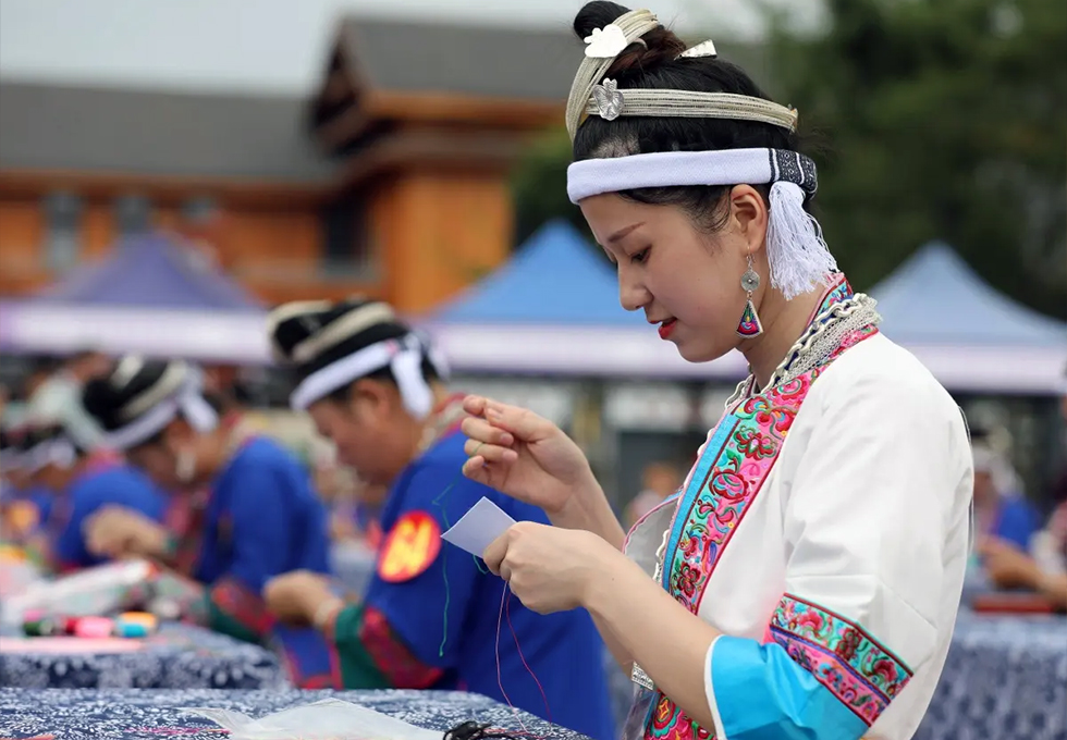 Ethnic people's old hand embroidery